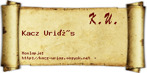 Kacz Uriás névjegykártya